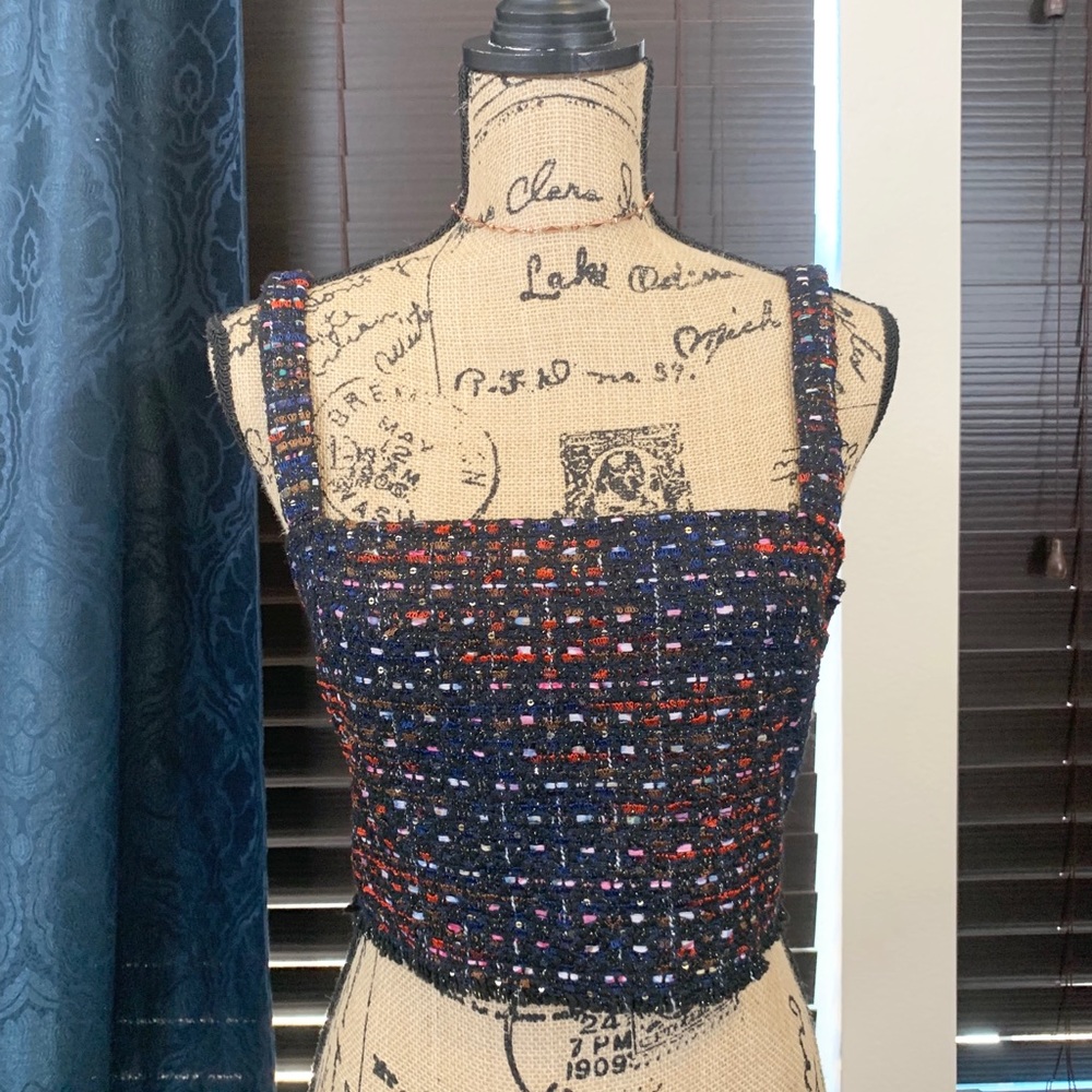 Line and dot  tweed crop - Picture 3 of 6